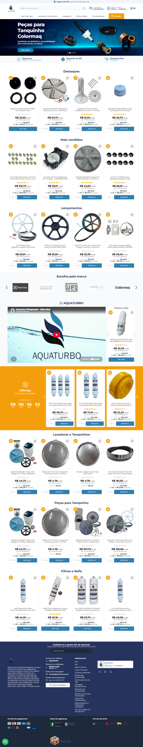 Projeto do site Aquaturbo Refrigeração