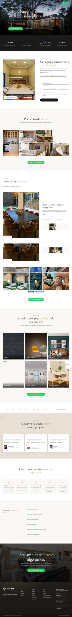 Projeto do site Turim Mármores