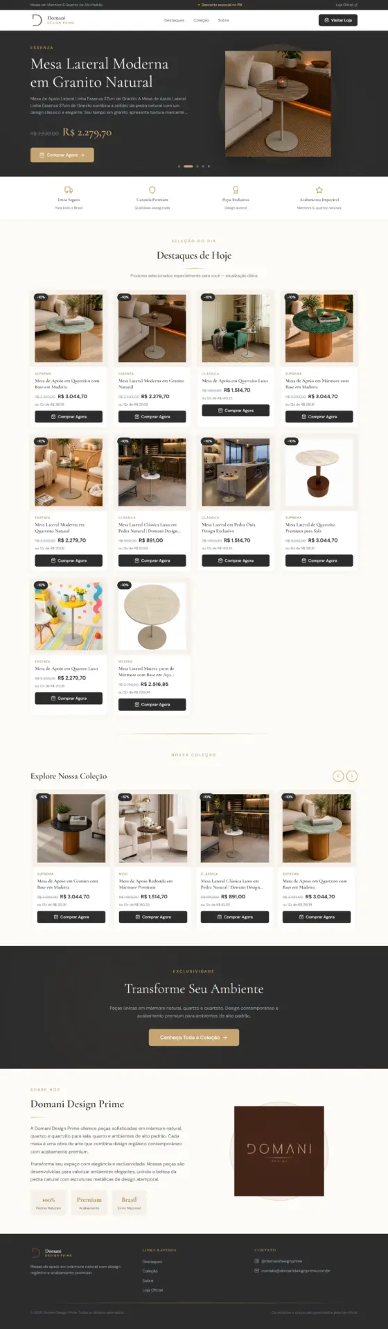 Domani Design Prime — landing pages desenvolvido pela DH Digital
