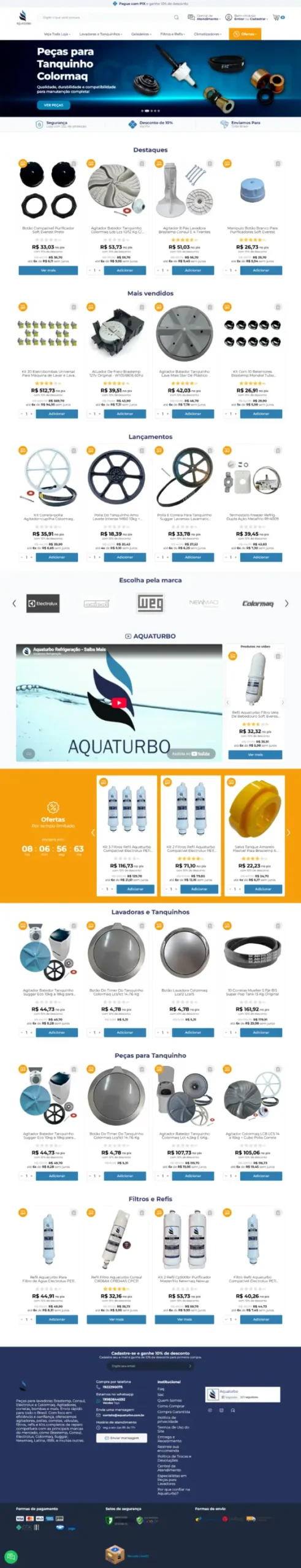 Aquaturbo Refrigeração — site institucional desenvolvido pela DH Digital