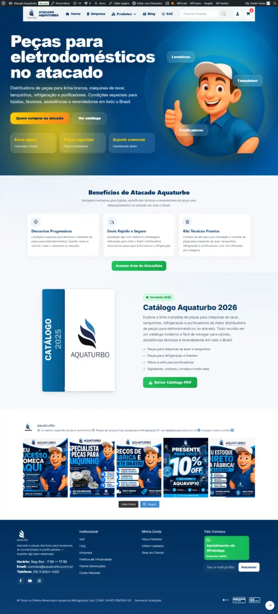 Atacado Aquaturbo — loja virtual desenvolvido pela DH Digital