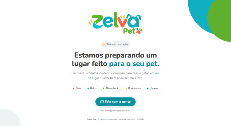 ZelvaPet — site em desenvolvimento pela DH Digital
